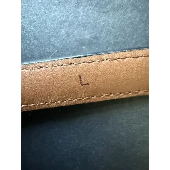 Vintage Terry Stack Italian Leather Pony Hair Belt Size L Brown Animal Print - Picture 7 of 7